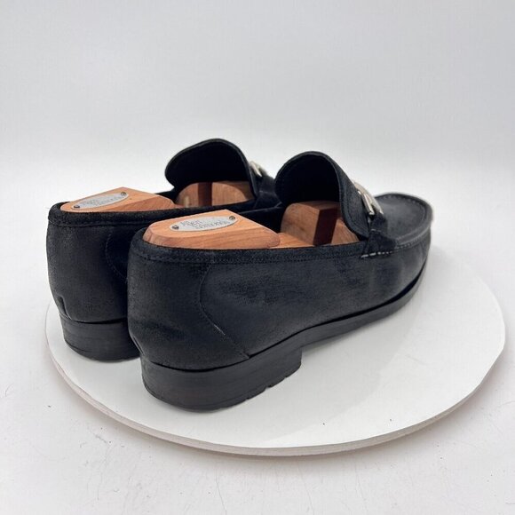 Allen Edmonds Fiesole Men Size 9.5D Waxed Suede Horse Bit Loafer Dress Shoes - Picture 5 of 15